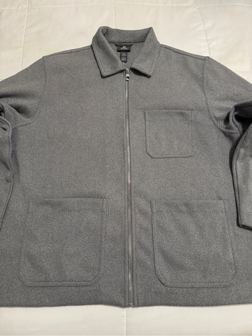 Men’s H&M Gray Full-Zip Collared Jacket- XL